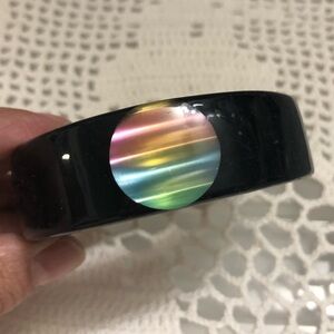 vtg black and colorful circles bangle